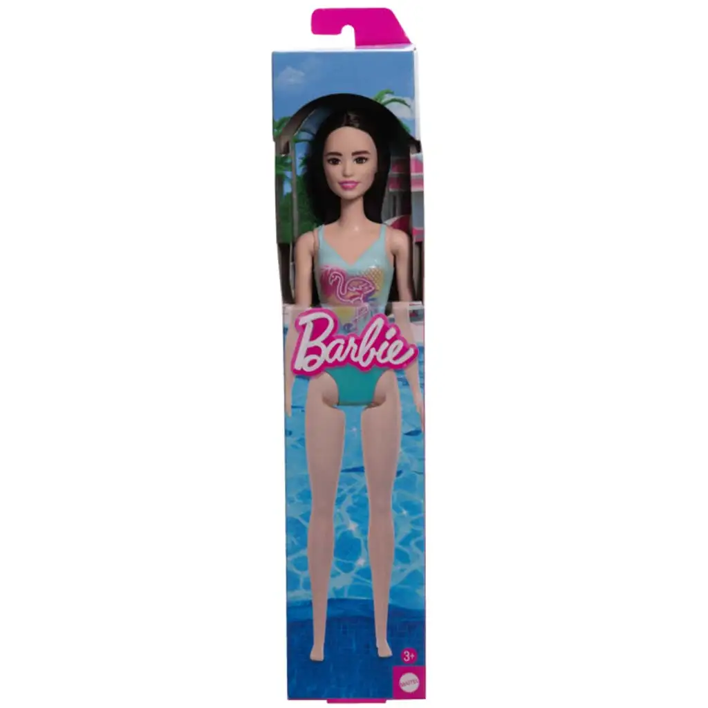 Barbie Beach baba kék mintás fürdőruhában - Mattel kép 1
