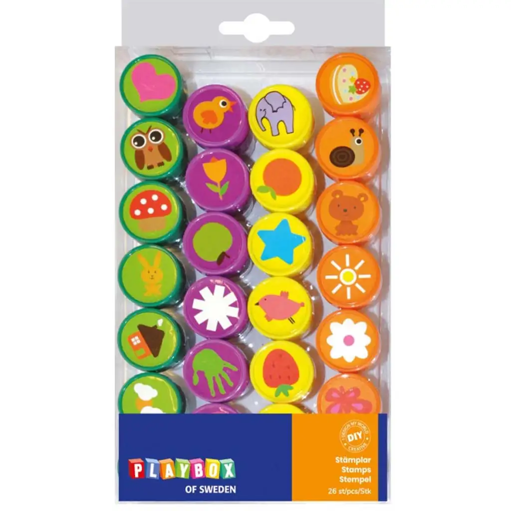 PlayBox: 26-teiliges Stempelset mit verschiedenen Motiven