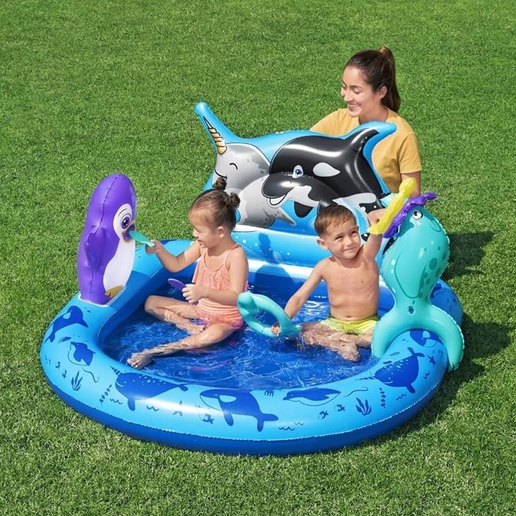 Bestway: Polar Pals aufblasbares Planschbecken 134×131×73 cm kép 2