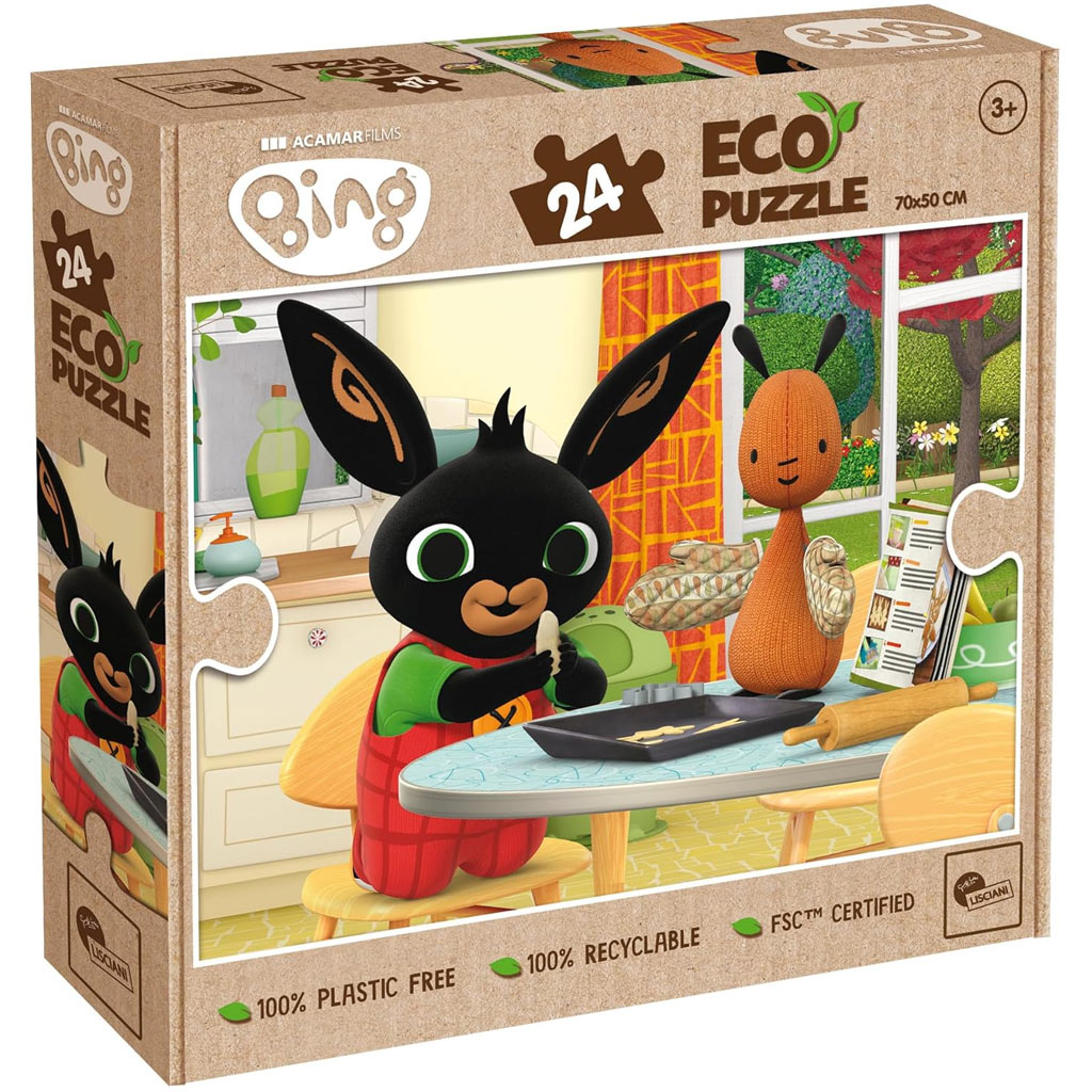 Bing und Flop backen Kekse 24-teiliges Eco Puzzle 70x50cm - Lisciani
