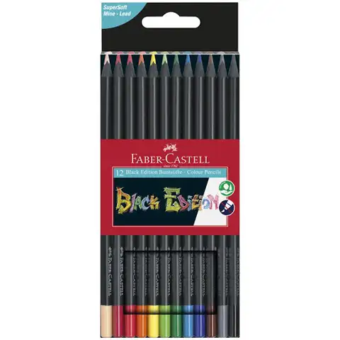 Faber-Castell: Black Edition Buntstift-Set 12er-Pack