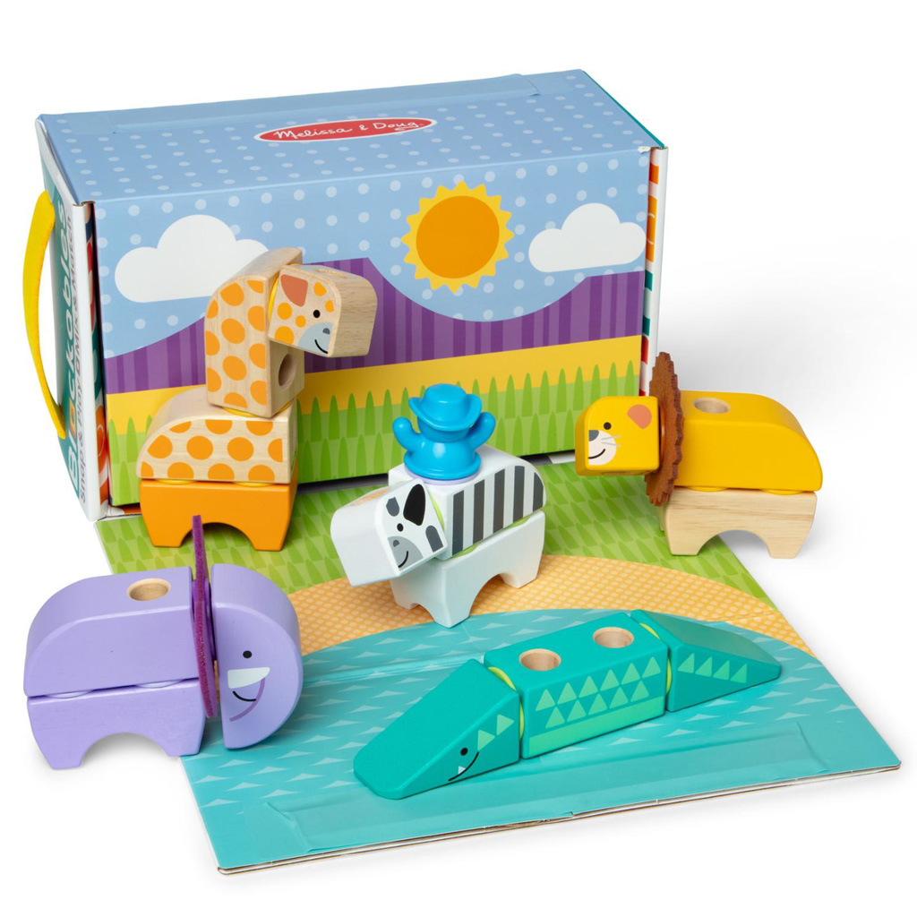 Melissa&Doug: Blockables - Safari állatos fa játékszett - Spin Master kép 2