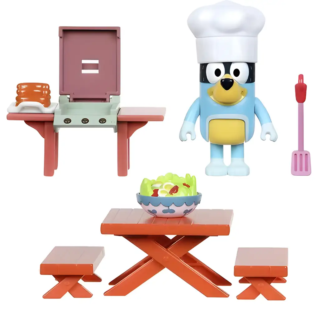 Bluey: Garten-BBQ-Party-Spielset mit Bandit-Figur kép 2