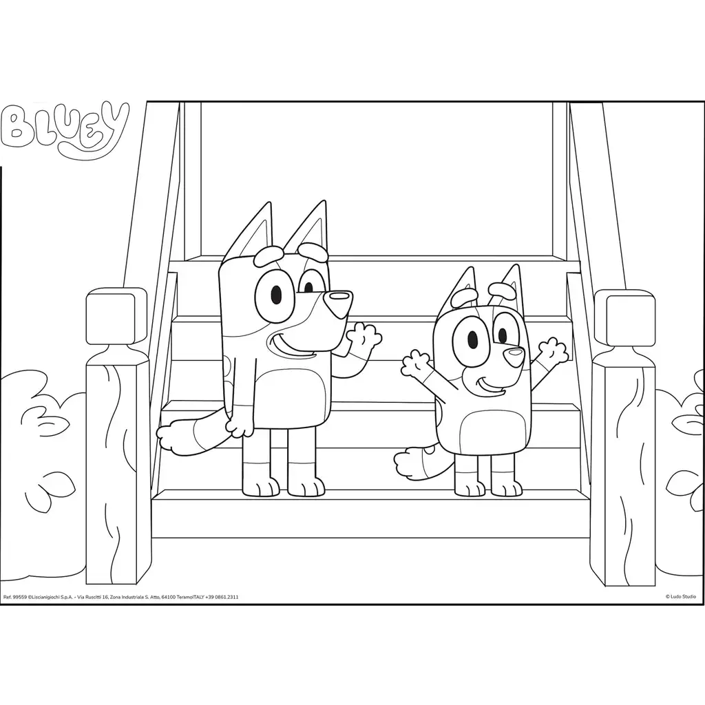 Bluey Hündchen auf der Treppe 2-in-1 Puzzle mit 24 Teilen und Malbuch 35x25 cm – Lisciani kép 3