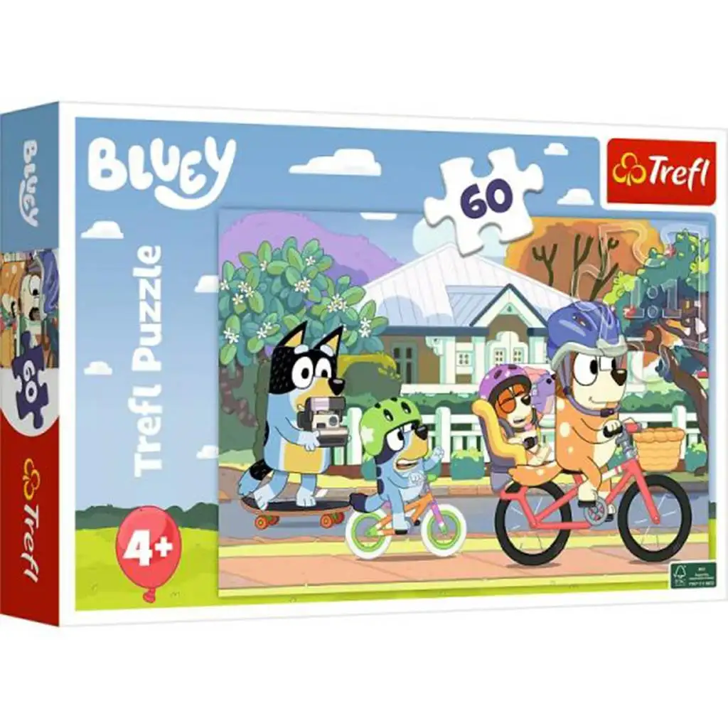 Bluey fährt Fahrrad 60-teiliges Puzzle - Trefl