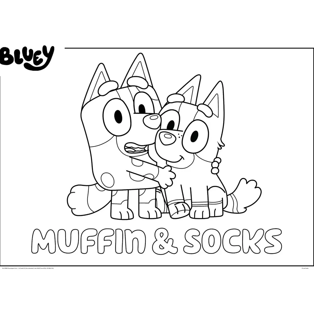 Bluey und Freunde 2-in-1 Maxi-Bodenpuzzle mit 24 Teilen und Malvorlage, 35x25 cm – Lisciani kép 3