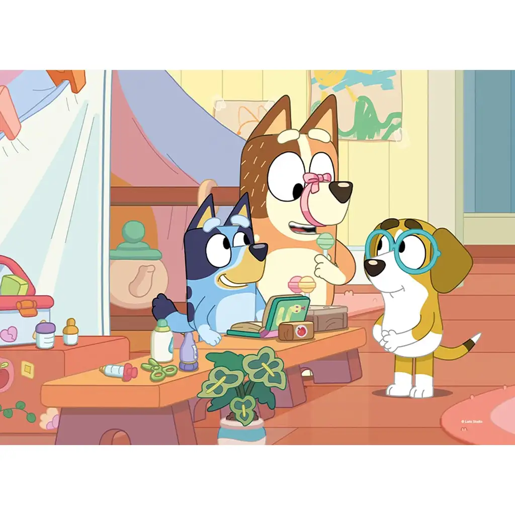 Bluey und Freunde 2-in-1 Maxi-Bodenpuzzle mit 4x48 Teilen und Ausmalbild 35x25cm – Lisciani kép 2