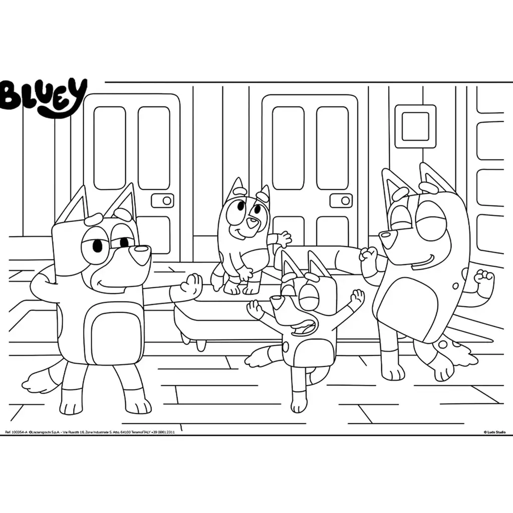 Bluey und Freunde 2-in-1 Maxi-Bodenpuzzle mit 4x48 Teilen und Ausmalbild 35x25cm – Lisciani kép 4