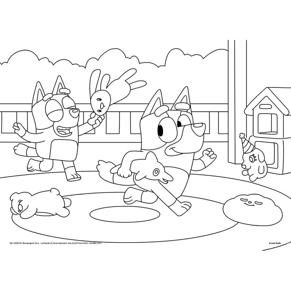 Bluey und Freunde 2-in-1 Maxi-Bodenpuzzle mit 4x48 Teilen und Ausmalbild 35x25cm – Lisciani kép 5