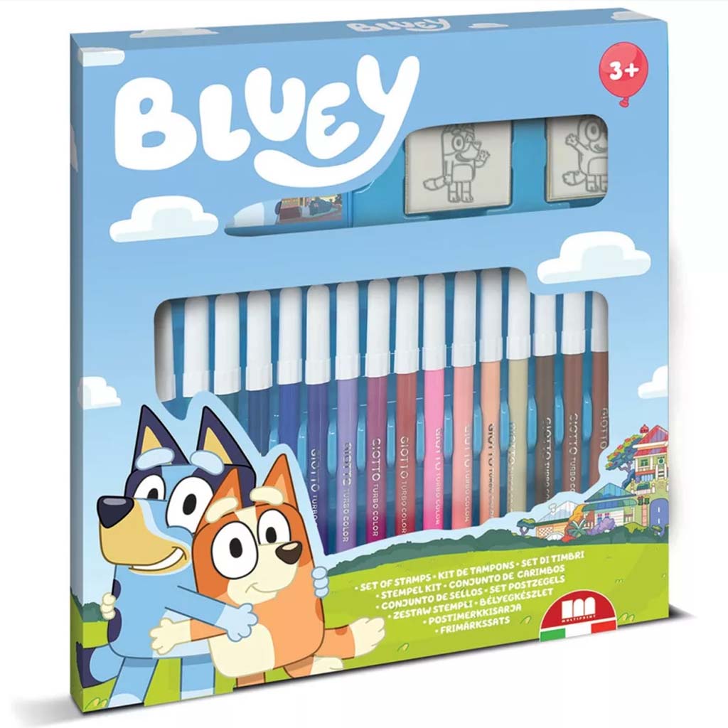 Bluey Stempelset mit Filzstiften, 18-teilig – Multiprint