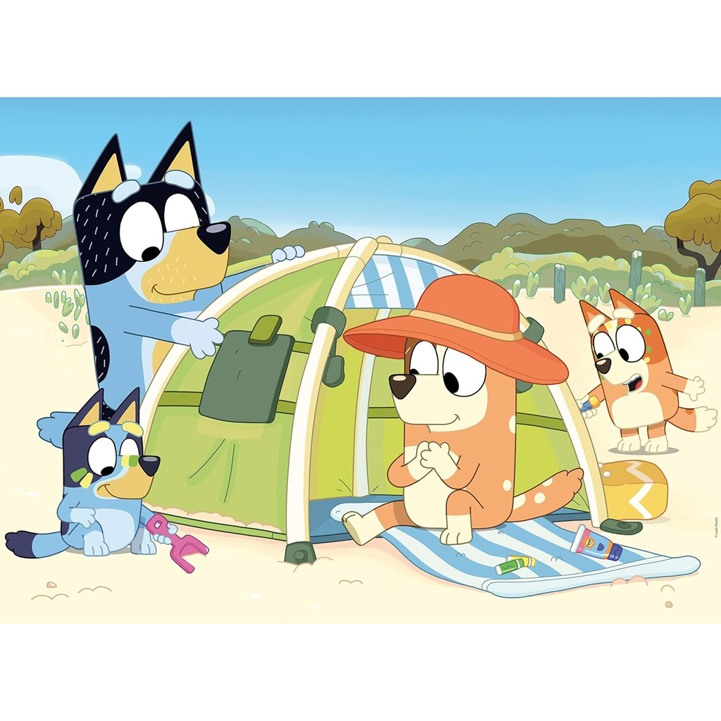 Bluey im Urlaub 2-in-1 Eco Maxi Puzzle und Ausmalbild, 24 Teile, 70x50cm – Lisciani kép 2