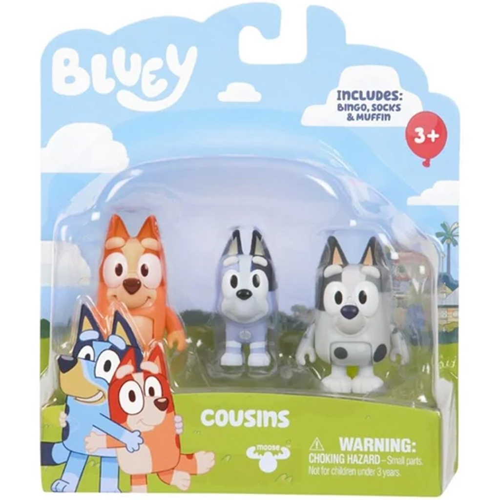 Bluey: Cousinen-Spielset – Bingo, Muffin, Socks