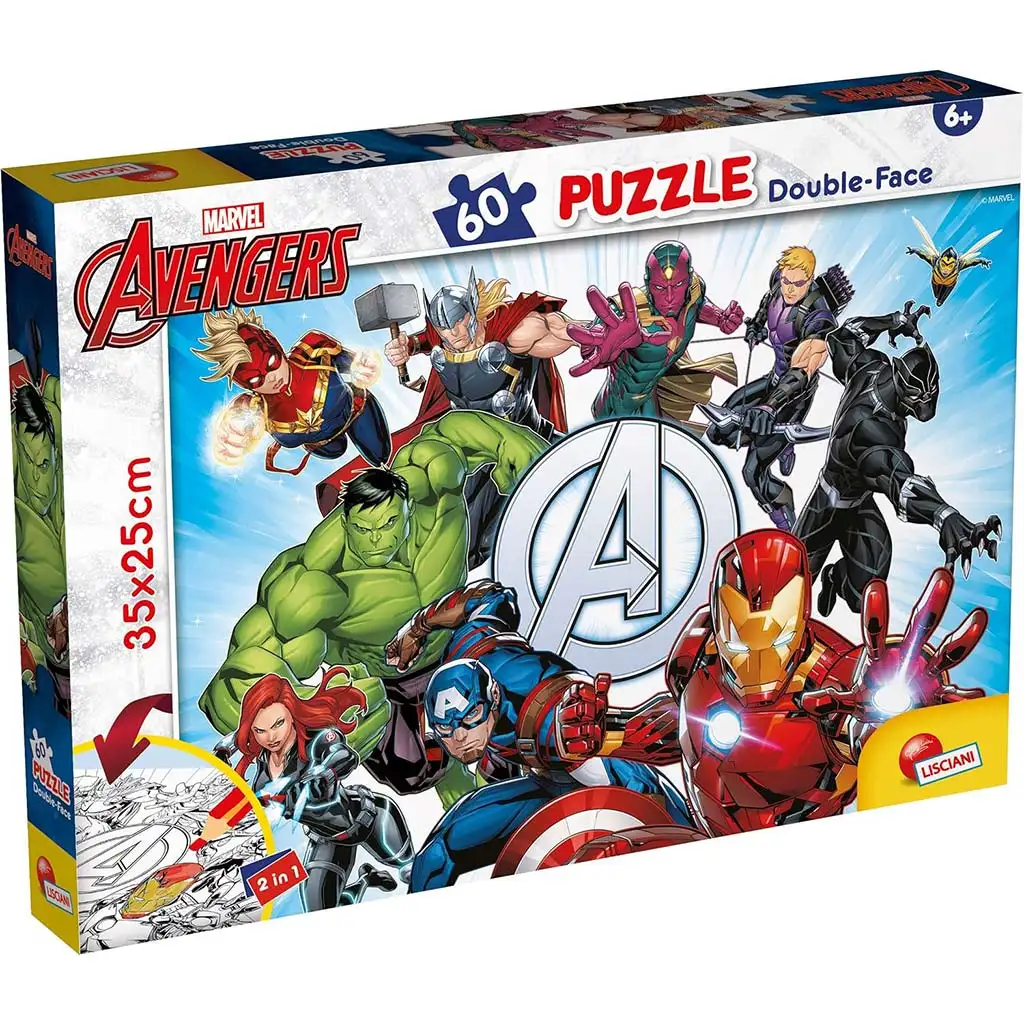 Bosszúállók 2 az 1-ben 60db-os puzzle és színező 35x25cm - Lisciani kép 1