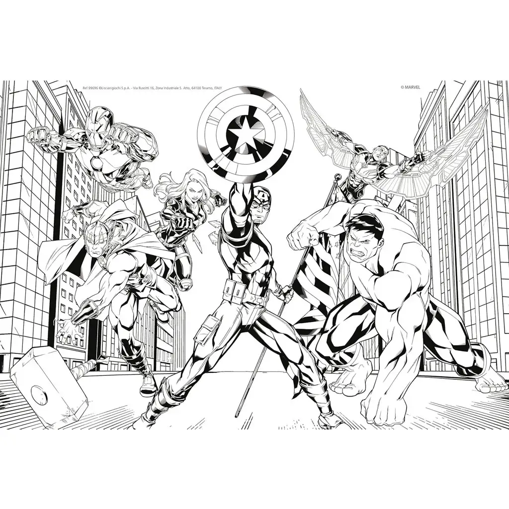Avengers: Die Helden 2-in-1 60-teiliges Puzzle und Malbuch 50x35cm – Lisciani kép 3