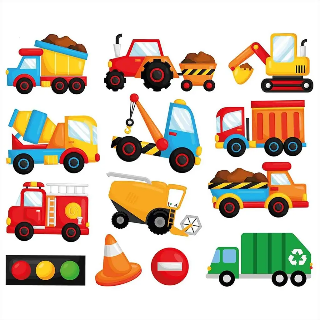 Buddy&Barney: Farbwechsel-Set zum Aufkleben auf Fliesen - Arbeitsmaschinen kép 2