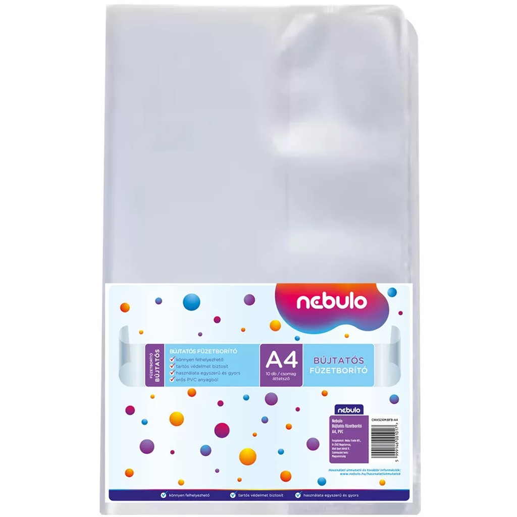 Nebulo: Umschlag für Schulhefte zum Durchschieben, Größe A4, 10 Stück