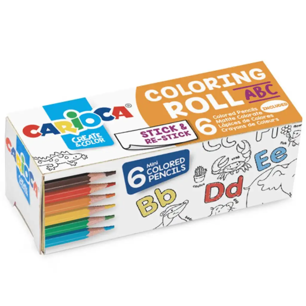 ABC mini színező henger 6db mini színesceruzával - Carioca kép 1