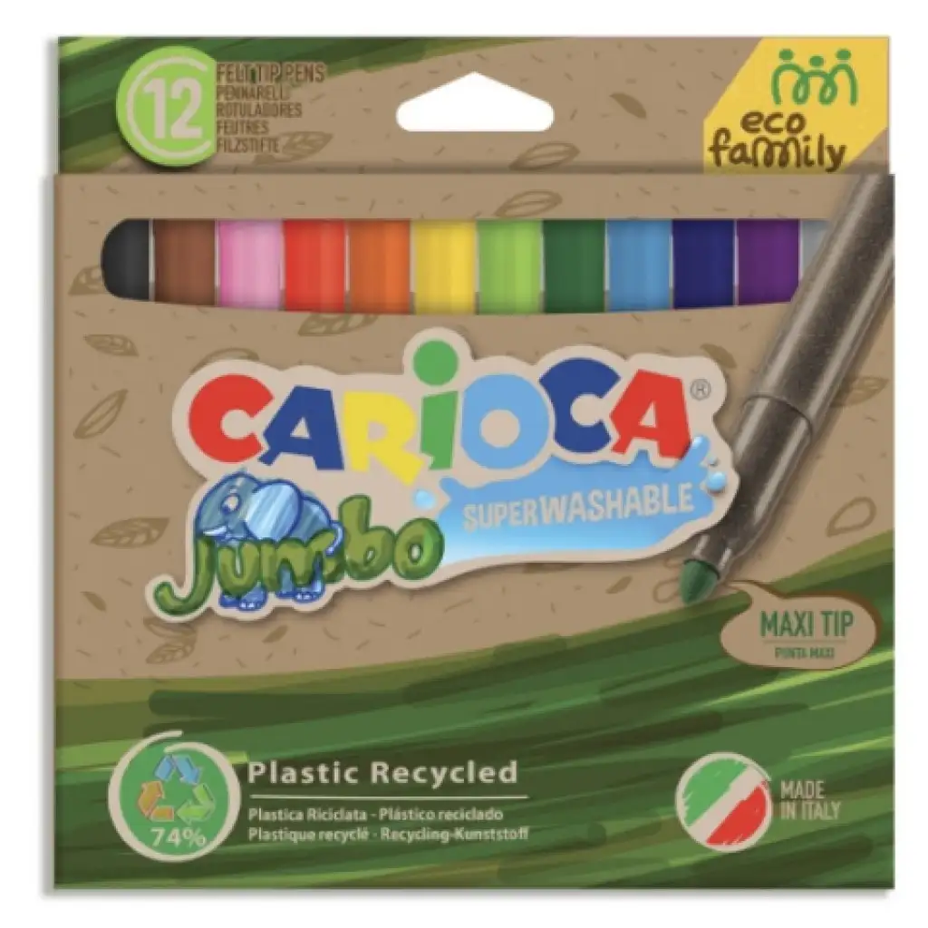 Eco Family Jumbo 12er-Set farbige Filzstifte - Carioca