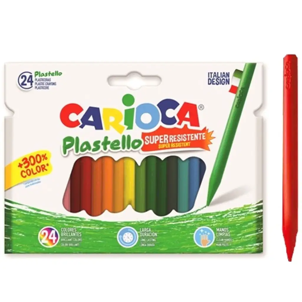 Carioca: Plastello zsírkréta szett tartós színekkel 24db-os kép 1