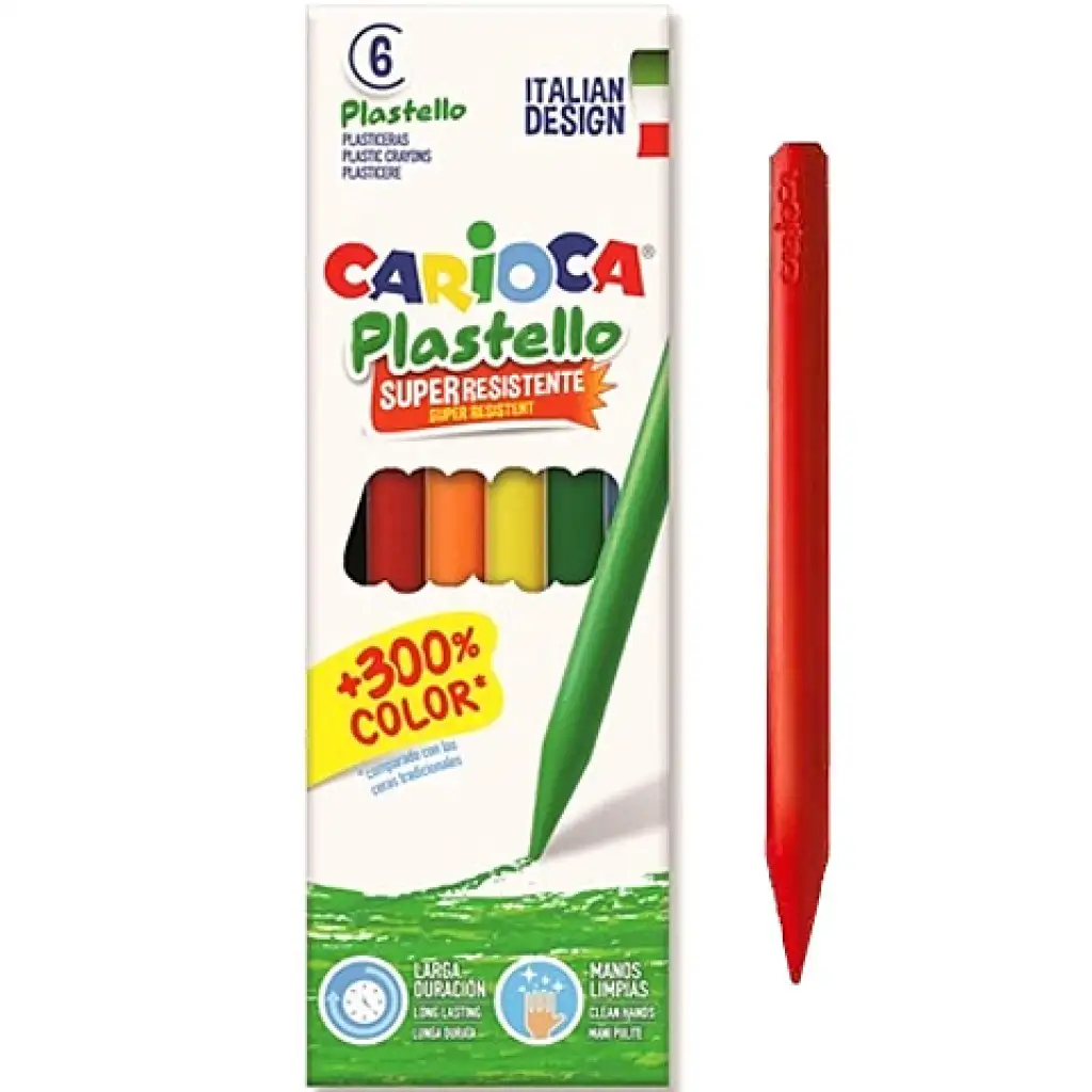 Carioca: Plastello zsírkréta szett tartós színekkel 6db-os kép 1