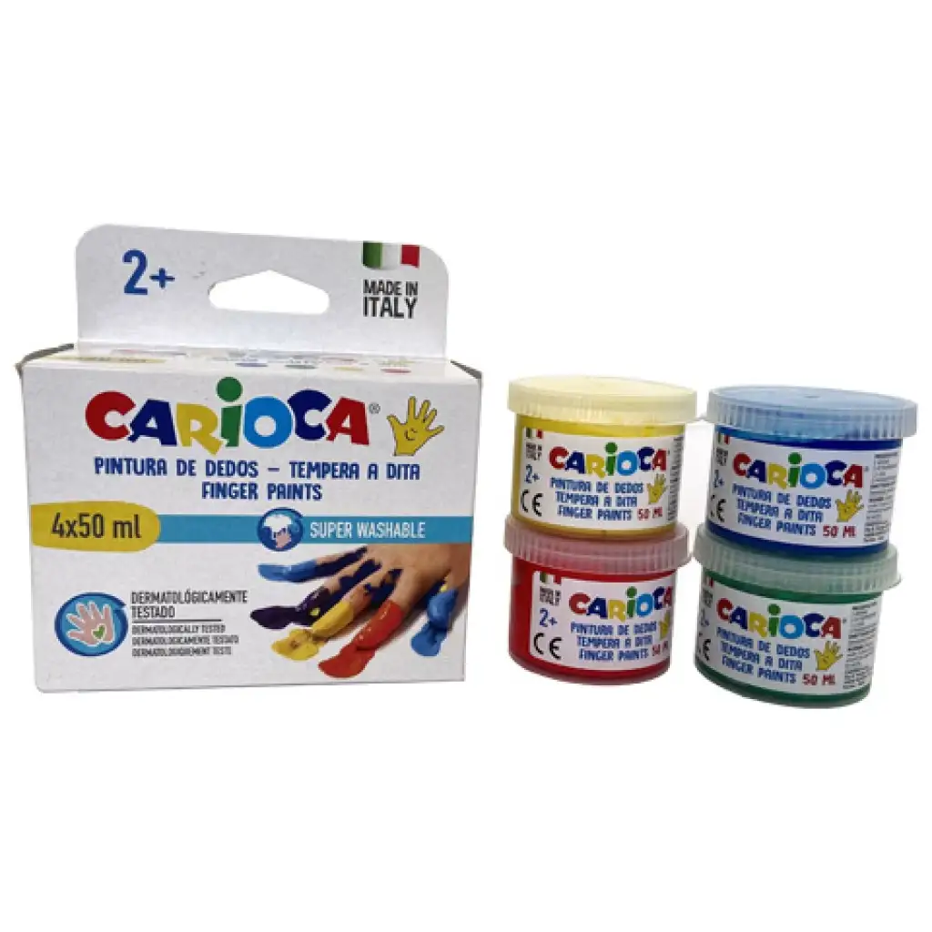 Fingerfarben-Set in verschiedenen Farben 4x50ml - Carioca kép 2