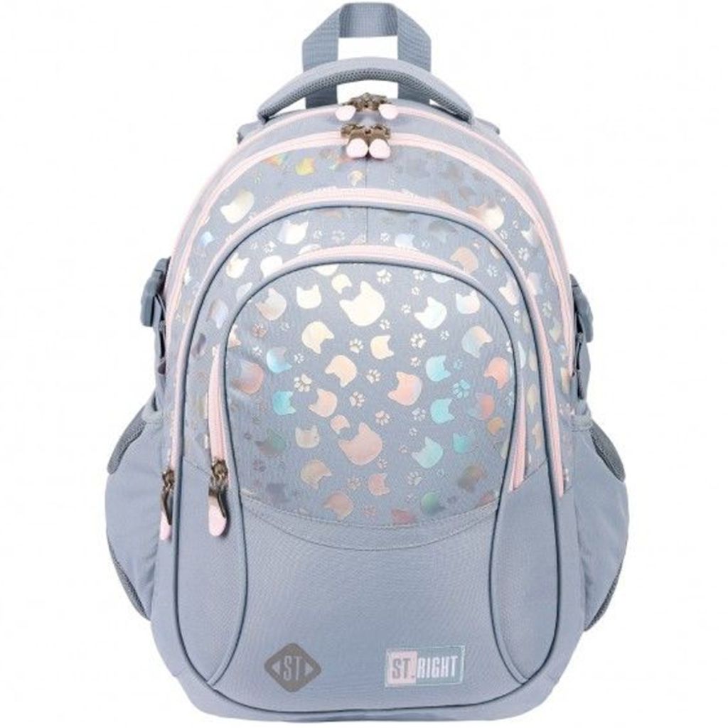 St.Right Silver Cats Schultasche, Rucksack BP01 43x32x21cm