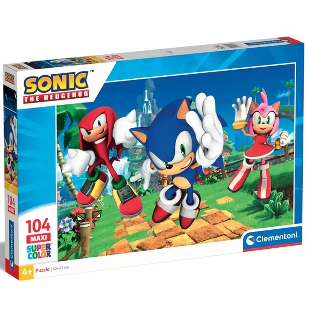 Sonic a sündisznó és barátai 104db-os maxi supercolor puzzle - Clementoni kép 1