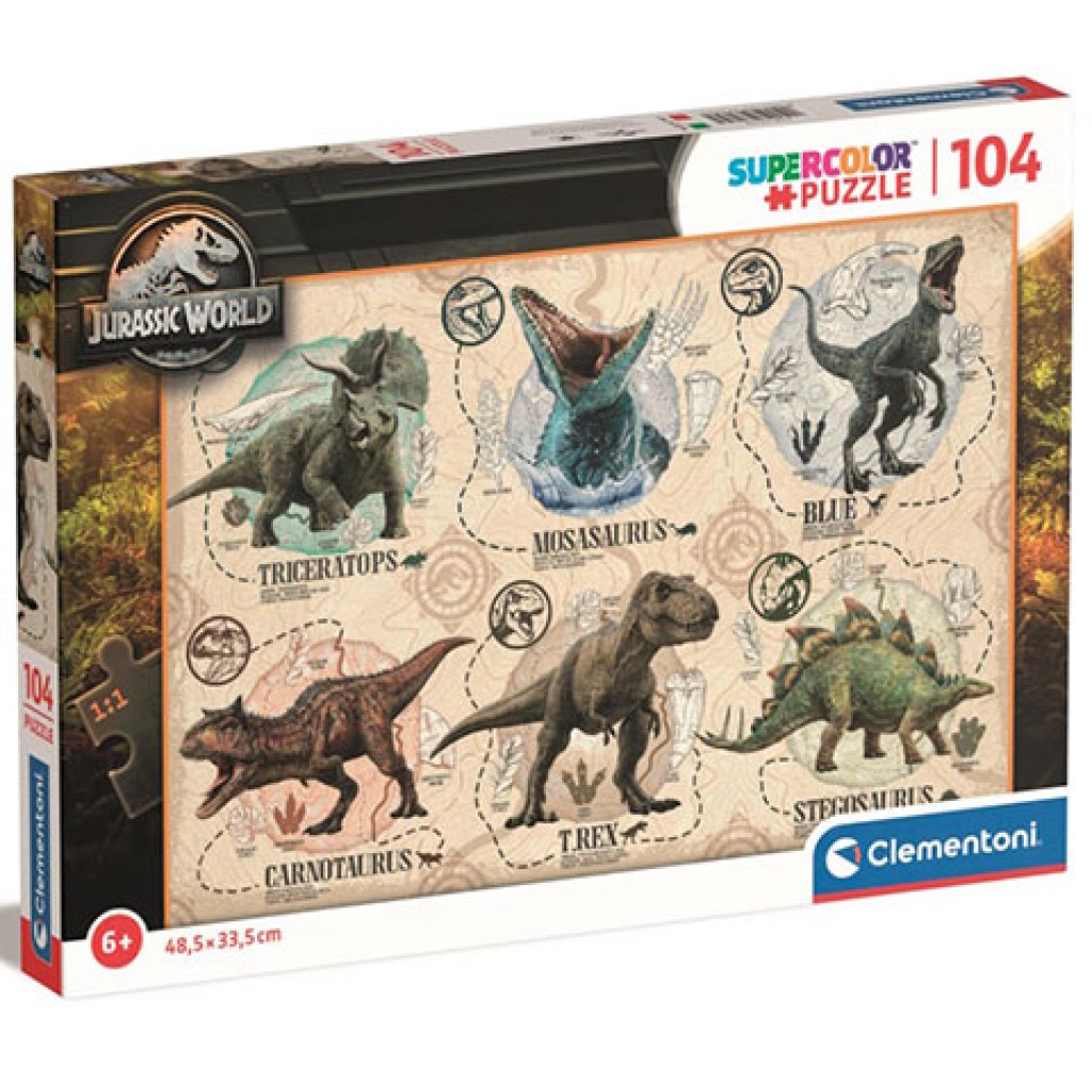 Jurassic World 104-teiliges Super Color Puzzle - Clementoni