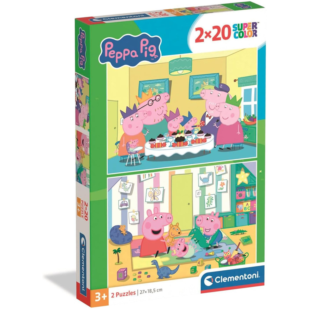 Peppa Wutz 2 x 20-teiliges Supercolor-Puzzle - Clementoni