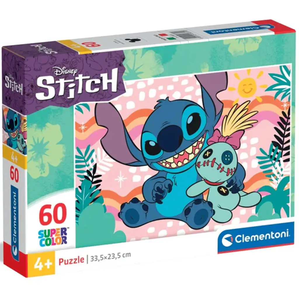 Lilo és Stitch Scrump plüssel 60db-os supercolor puzzle - Clementoni kép 1