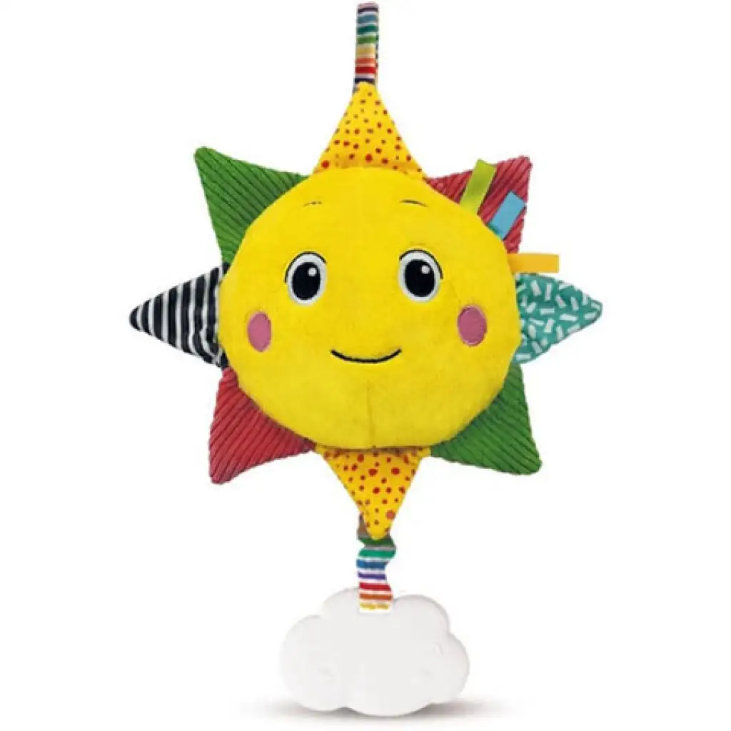 Aufziehbare, musikalische, kuschelweiche Plüsch-Sonne - Clementoni Baby kép 2