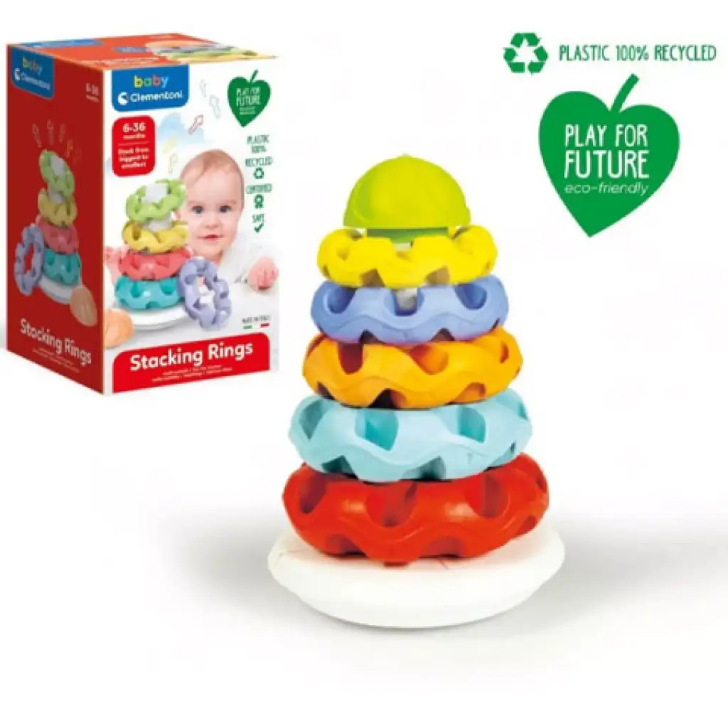 Ringpyramide aus 100% recyceltem Kunststoff - Clementoni Baby kép 3
