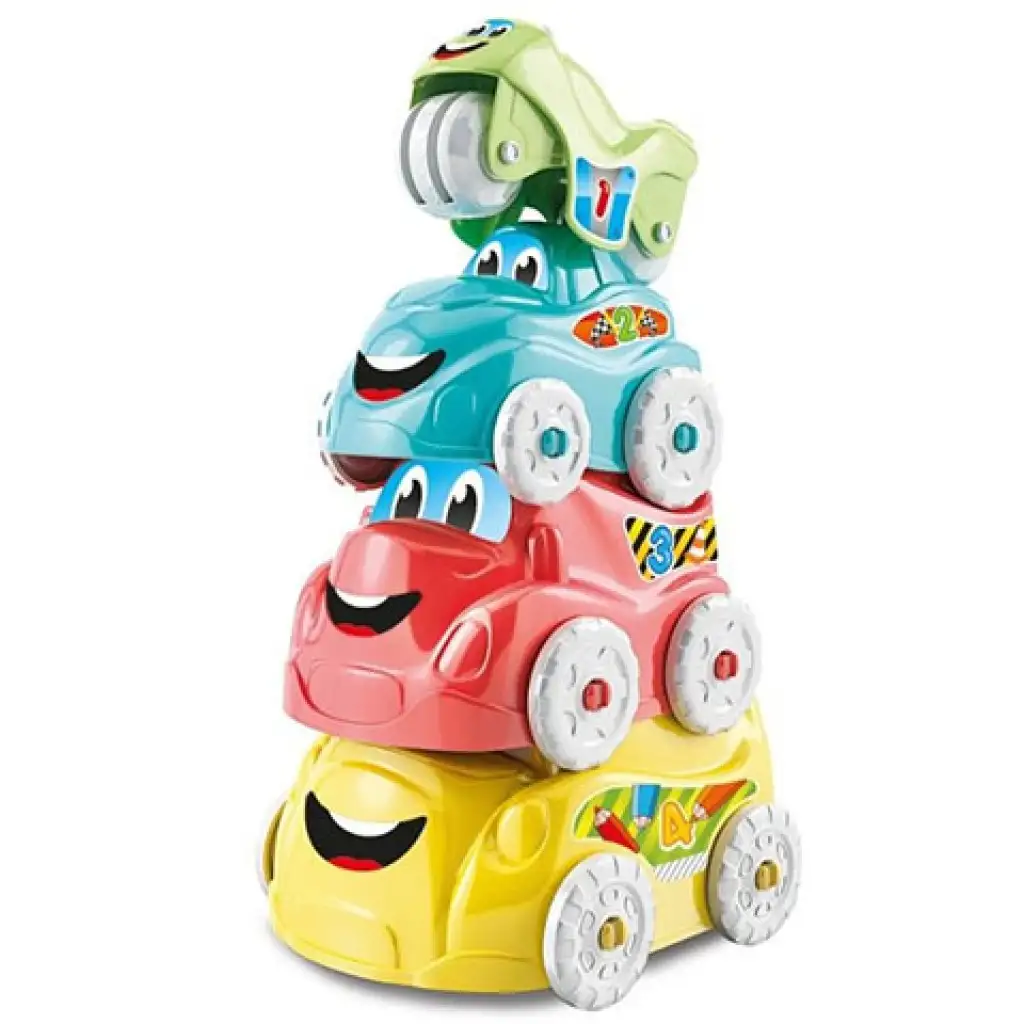 Lustige Fahrzeuge Stapelgeschicklichkeitsspiel für Babys - Clementoni Baby kép 2