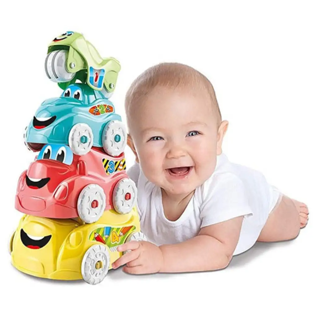 Lustige Fahrzeuge Stapelgeschicklichkeitsspiel für Babys - Clementoni Baby kép 4