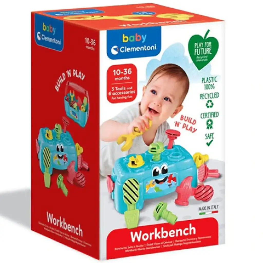 2-in-1 Werkbank und Werkzeugkiste mit Werkzeugen - Clementoni Baby