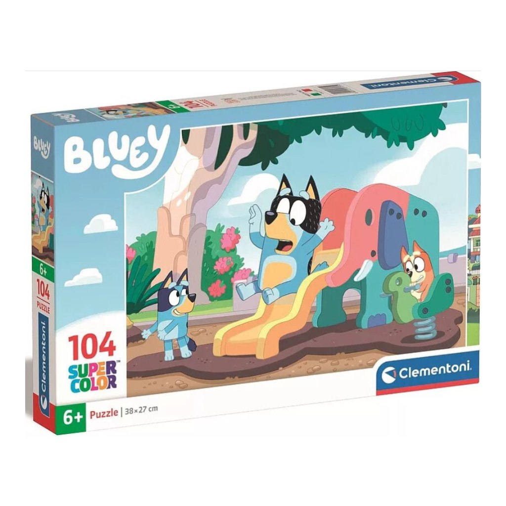 Bluey Hund rutscht 104-teiliges Supercolor Puzzle - Clementoni