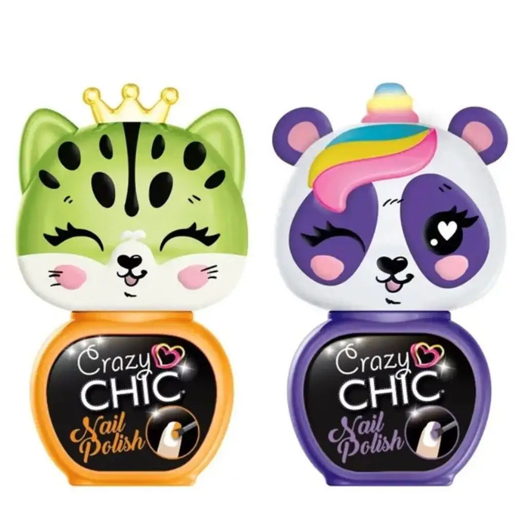 Crazy Chic: Lovely Nail Nagellack mit Tierfiguren-Pinselkopf 2er-Set in Gelb und Rosa - Clementoni kép 2