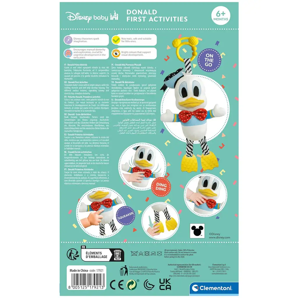 Disney+Donald Duck weiches Plüsch-Babys-Spielzeug - Clementoni kép 3