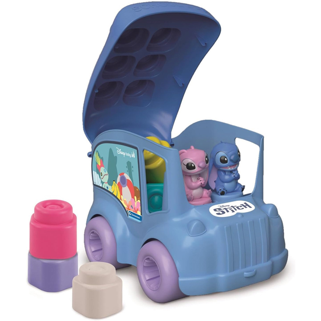 Disney Stitch Schulbus mit weichen Bausteinen – Clementoni kép 3