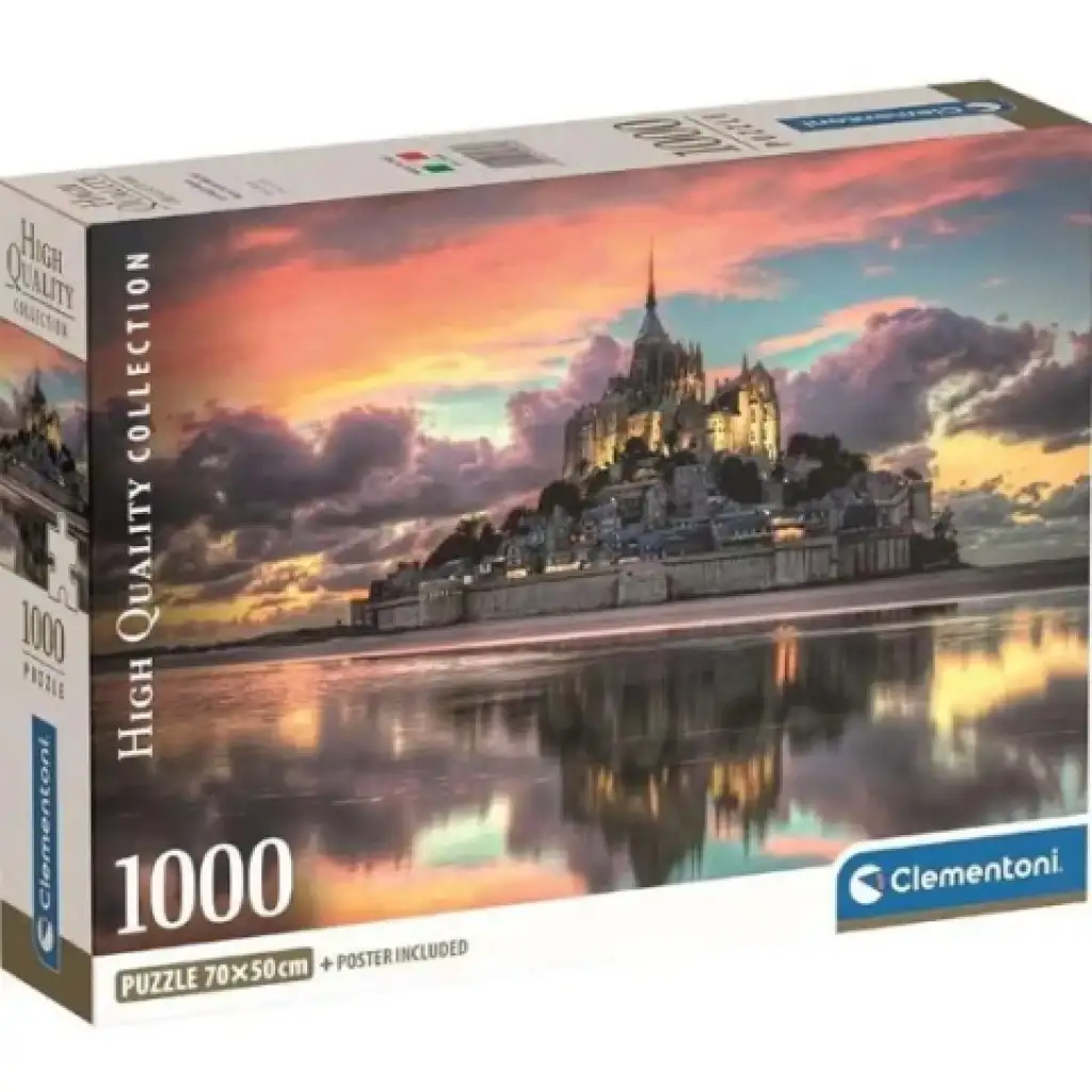 Das wunderbare Mont Saint-Michel HQC 1000-teilige Puzzle mit Poster - Clementoni