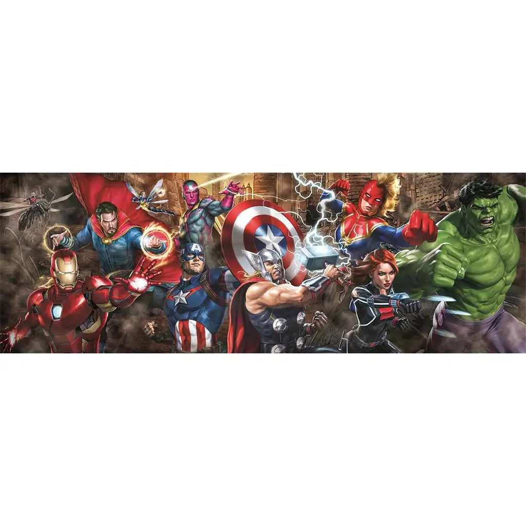 Marvel Superhelden 1000-teilige Panorama-Puzzle 98x33cm - Clementoni kép 2