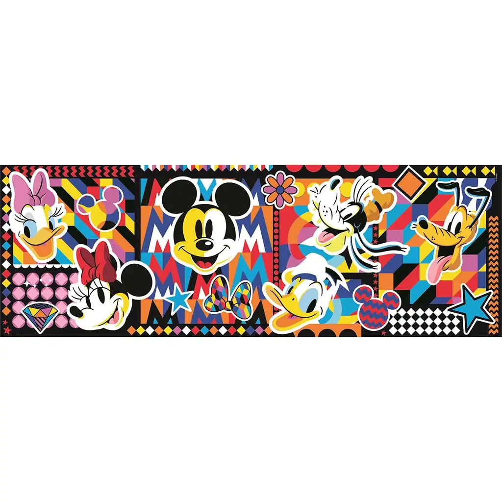 Disney: Klassischer Mickey Maus 1000-teilige Panorama-Puzzle 98x33cm - Clementoni kép 2