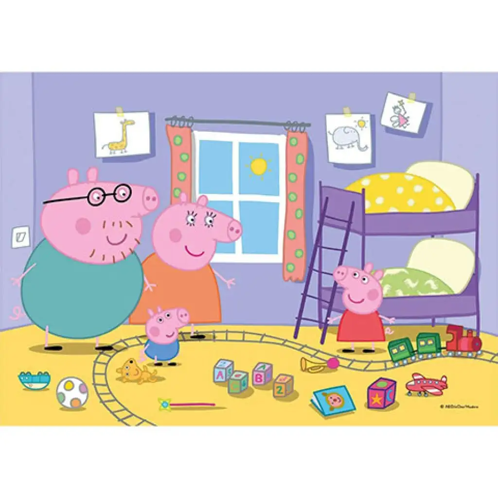 Peppa Wutz Supercolor 2-in-1 Puzzle 2x20 Teile - Clementoni kép 2