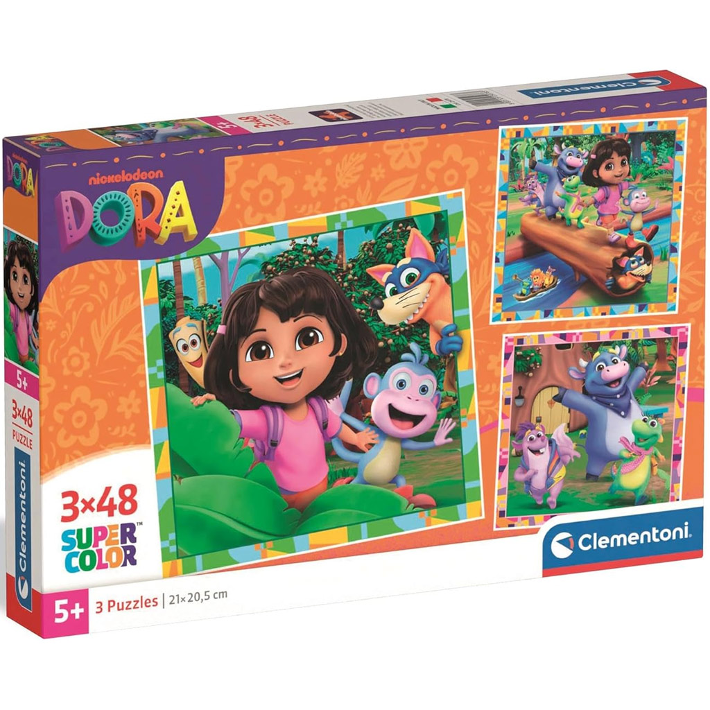 Dora die Entdeckerin 3x48 Teile Supercolor Puzzle - Clementoni