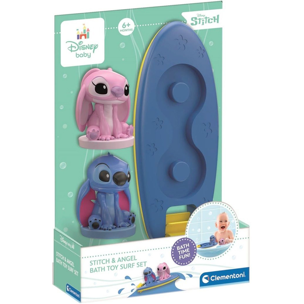 Stitch und Angel Badespielzeug mit Surfbrett - Clementoni baby