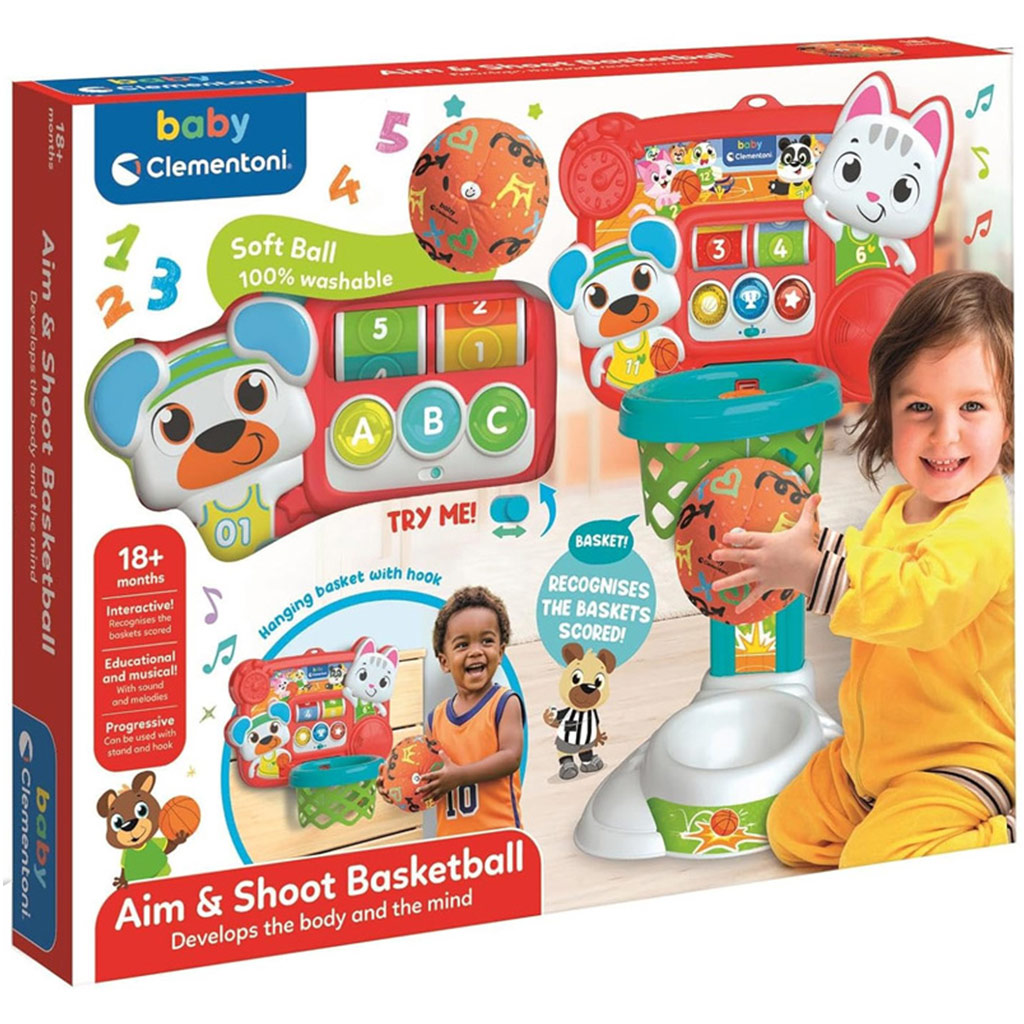 Interaktives Basketballbrett mit weichem Ball – Clementoni Baby
