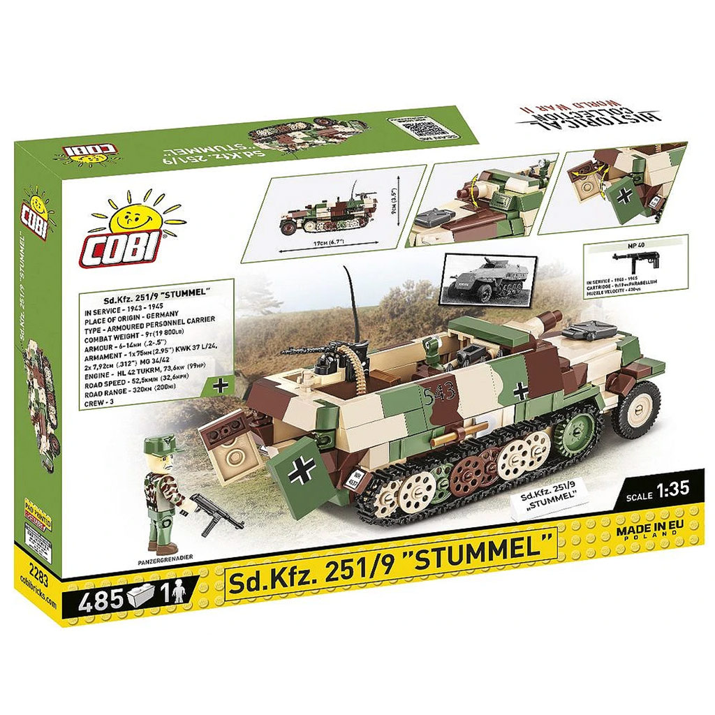 COBI: Sd.Kfz. 251/9 Stummel gepanzerte Fahrzeug Bausatz (3096) kép 4