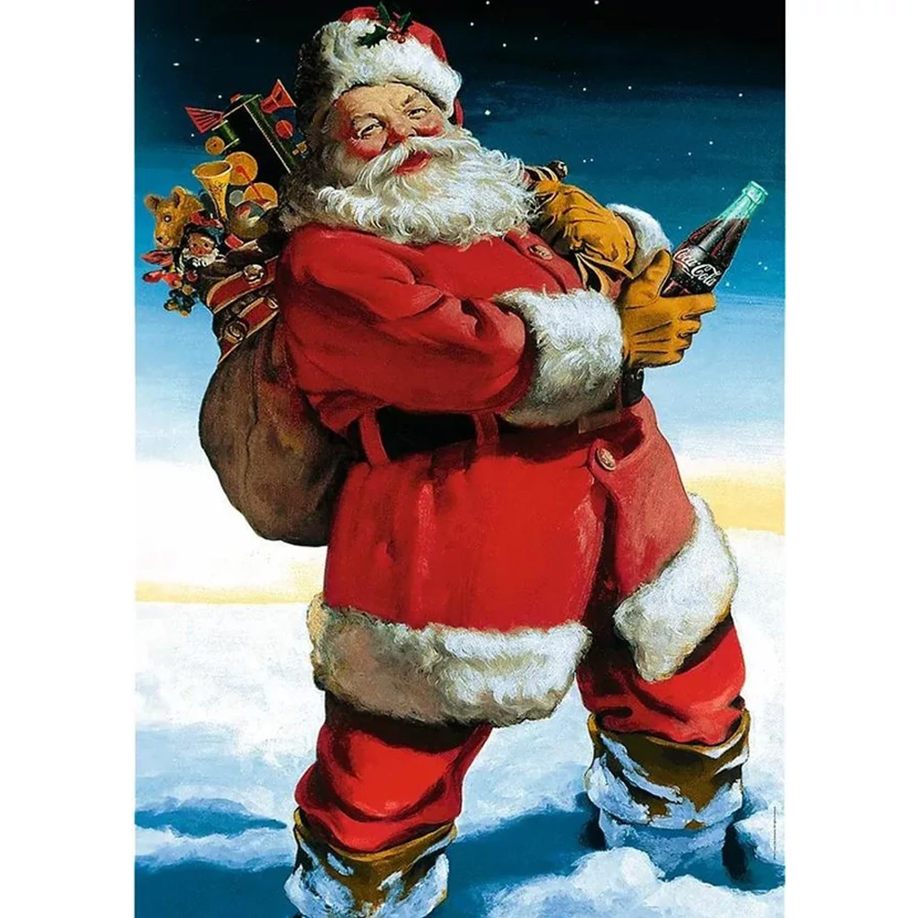 Coca-Cola – Weihnachtsmann mit Geschenken 1000-teiliges Puzzle – Trefl kép 2
