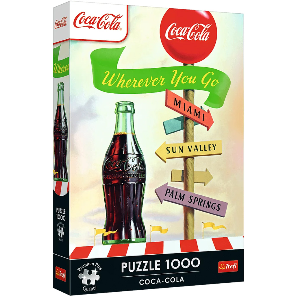 Coca-Cola, wohin du auch gehst, 1000-teiliges Premium Plus Qualitäts-Puzzle – Trefl