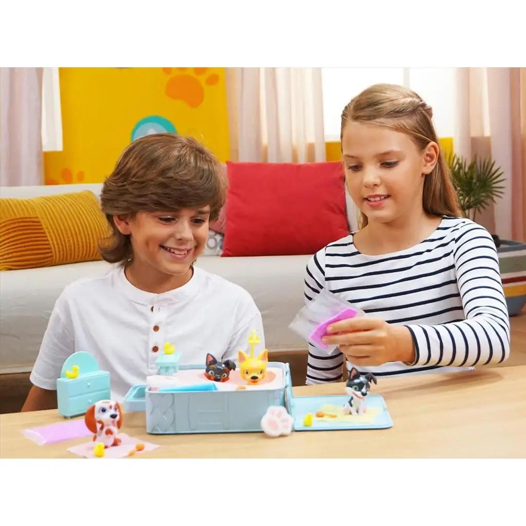 Washy Friends: Color Reveal Planschspaß 3 Hundefiguren mit Whirlpool und Zubehör kép 2